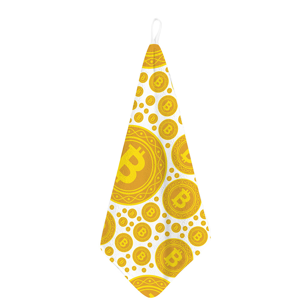 Bitcoin Crypto Pattern Print Hand Towel