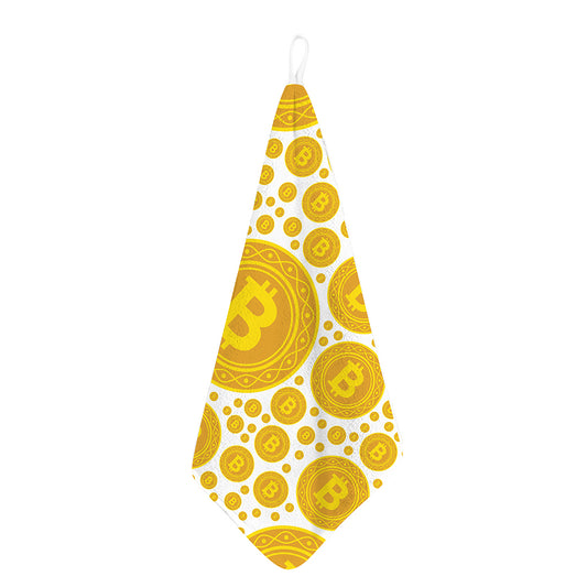 Bitcoin Crypto Pattern Print Hand Towel