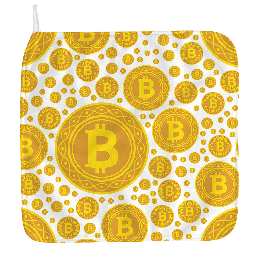 Bitcoin Crypto Pattern Print Hand Towel
