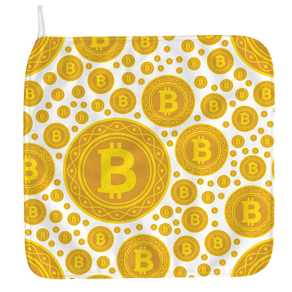 Bitcoin Crypto Pattern Print Hand Towel