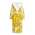 Bitcoin Crypto Pattern Print Hooded Bathrobe