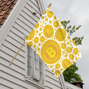 Bitcoin Crypto Pattern Print House Flag