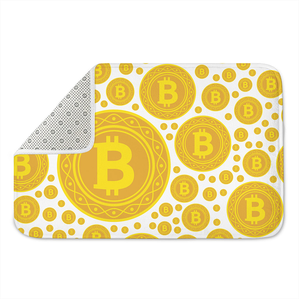 Bitcoin Crypto Pattern Print Indoor Door Mat