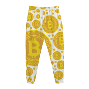 Bitcoin Crypto Pattern Print Jogger Pants