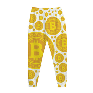 Bitcoin Crypto Pattern Print Jogger Pants