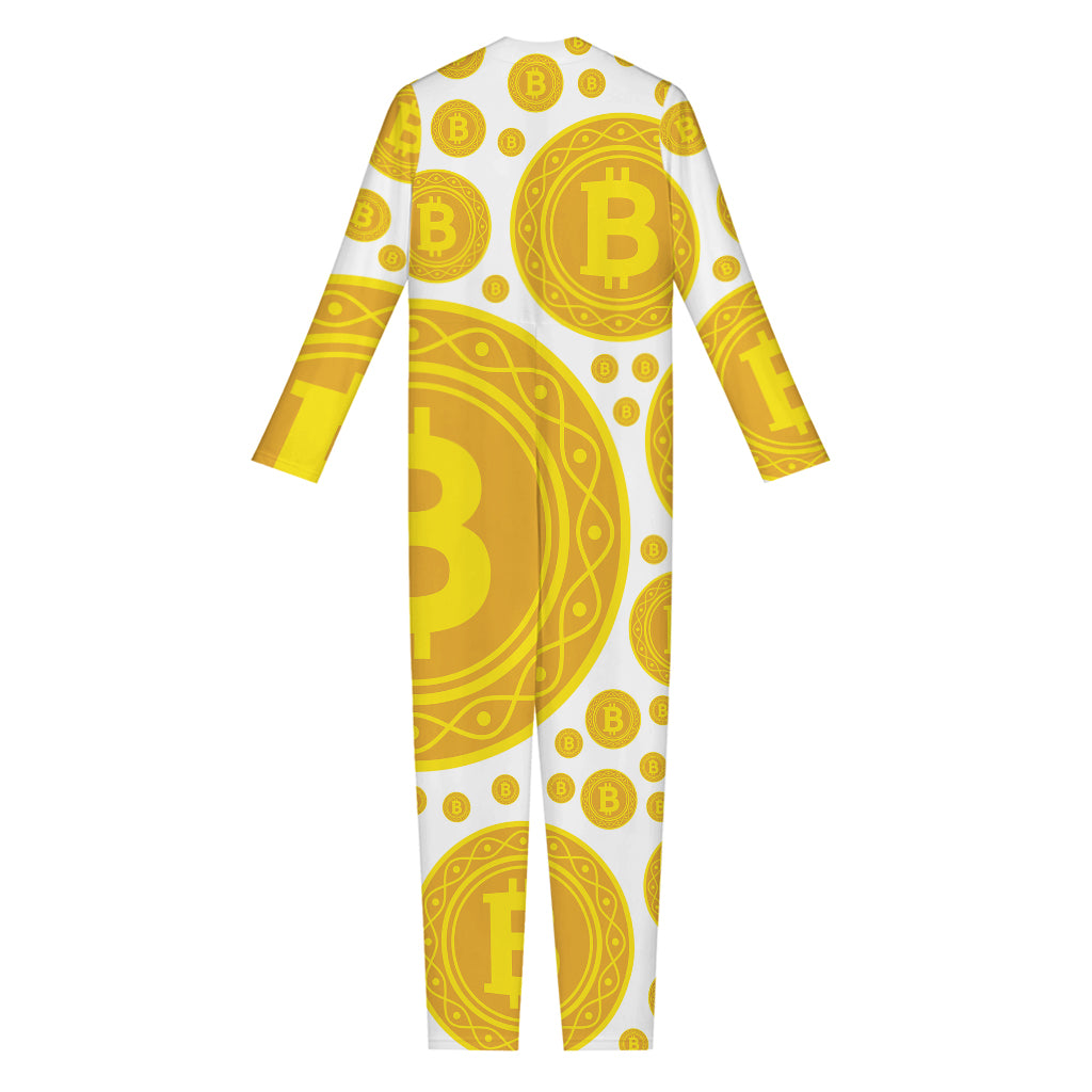 Bitcoin Crypto Pattern Print Jumpsuit