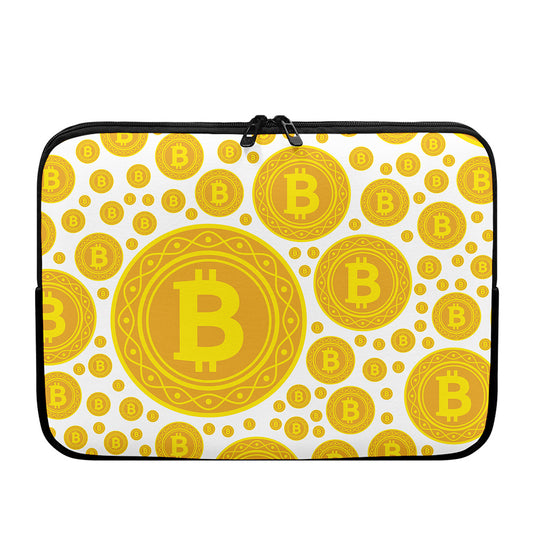 Bitcoin Crypto Pattern Print Laptop Sleeve