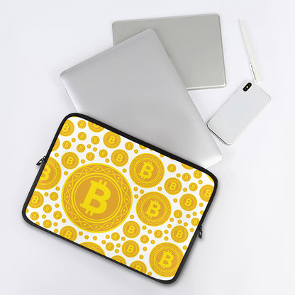 Bitcoin Crypto Pattern Print Laptop Sleeve