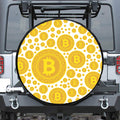 Bitcoin Crypto Pattern Print Leather Spare Tire Cover