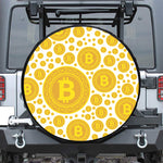 Bitcoin Crypto Pattern Print Leather Spare Tire Cover