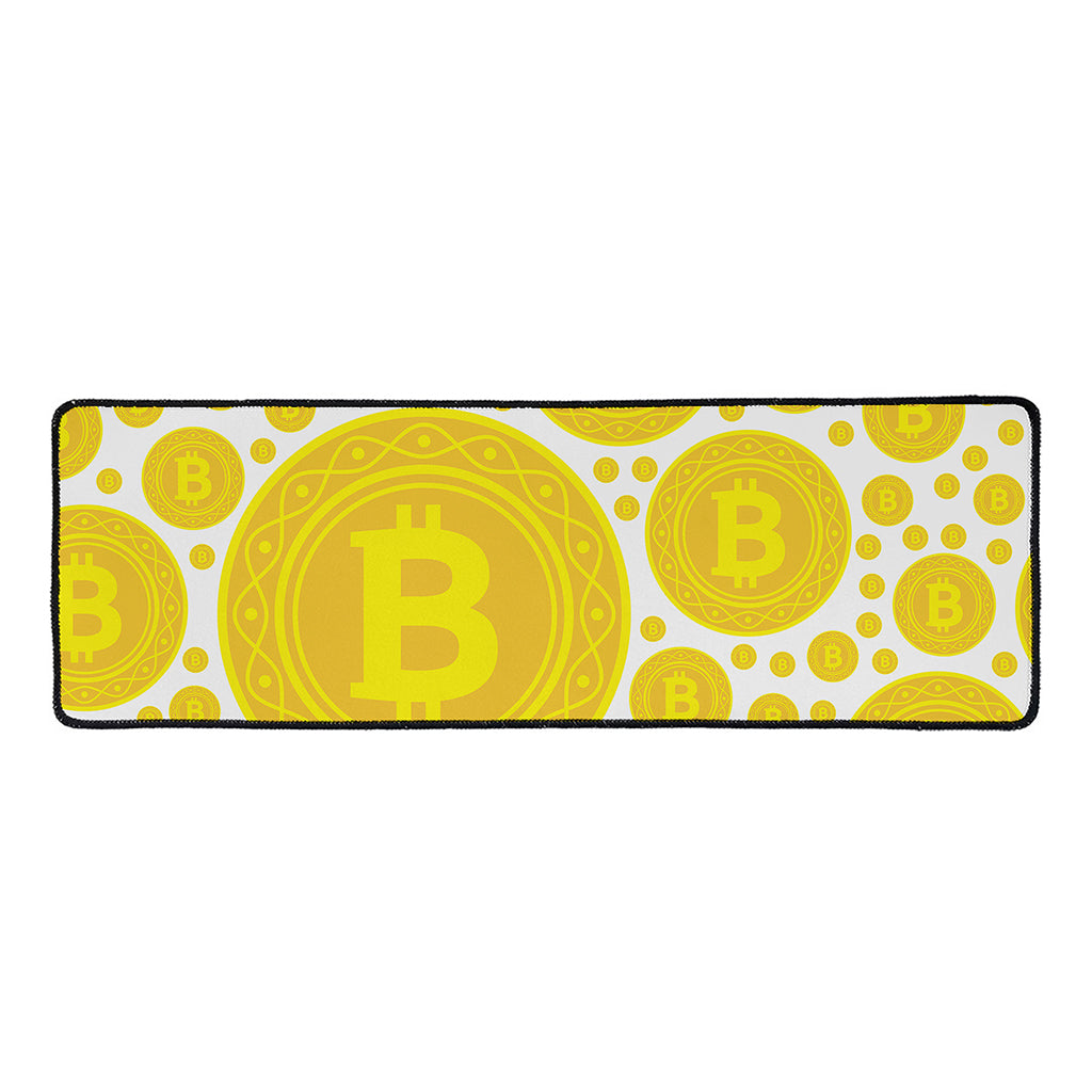 Bitcoin Crypto Pattern Print Long Kitchen Mat