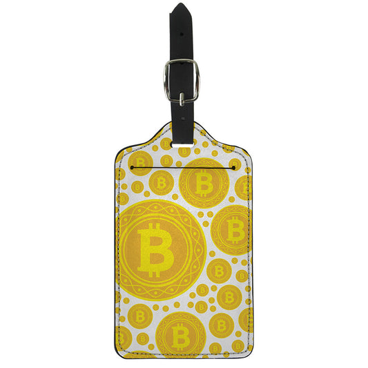 Bitcoin Crypto Pattern Print Luggage Tag