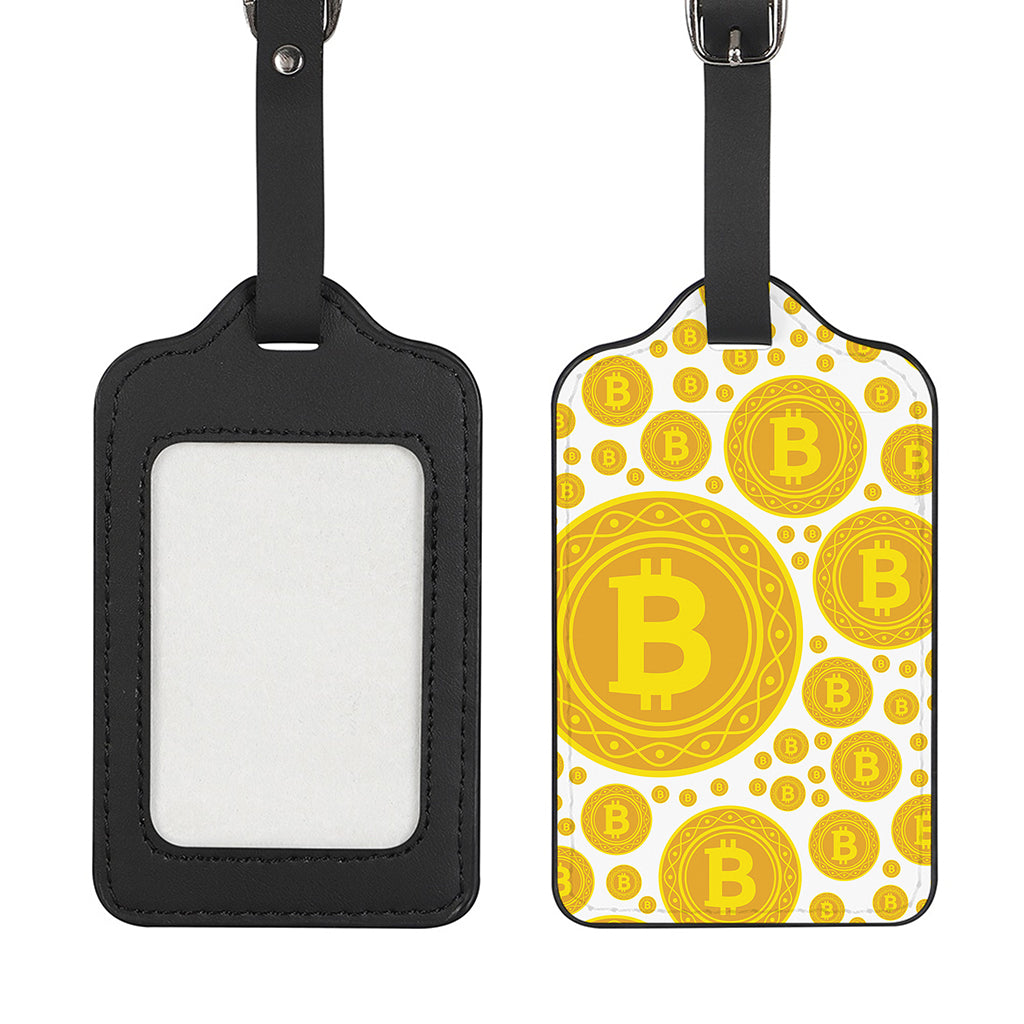 Bitcoin Crypto Pattern Print Luggage Tag