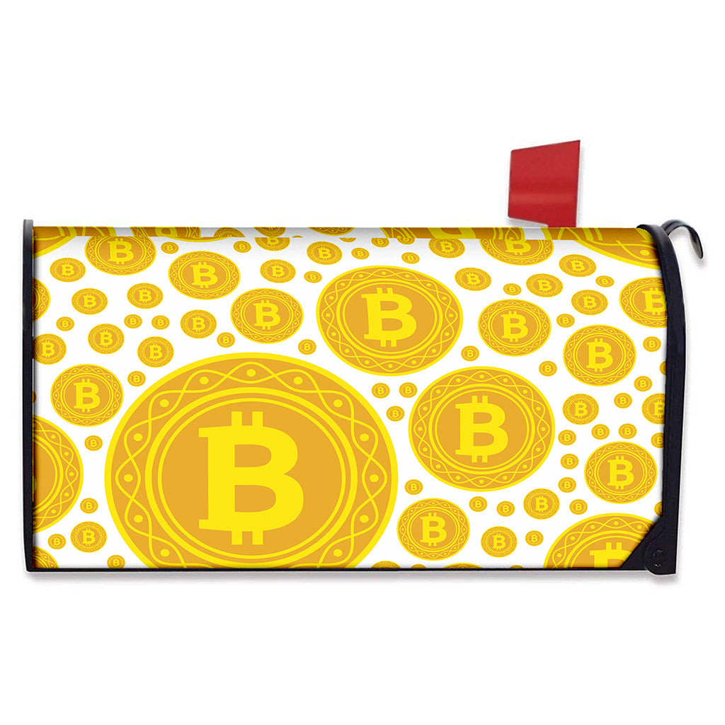 Bitcoin Crypto Pattern Print Mailbox Cover