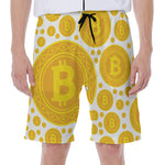 Bitcoin Crypto Pattern Print Men's Beach Shorts