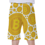 Bitcoin Crypto Pattern Print Men's Beach Shorts