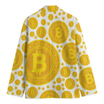 Bitcoin Crypto Pattern Print Men's Blazer