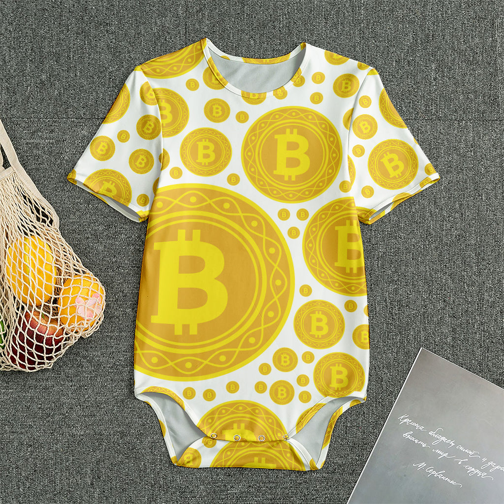 Bitcoin Crypto Pattern Print Men's Bodysuit