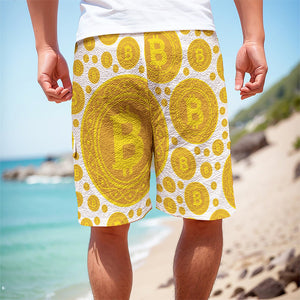 Bitcoin Crypto Pattern Print Men's Cargo Shorts