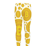 Bitcoin Crypto Pattern Print Men's leggings