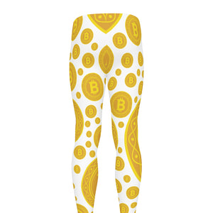 Bitcoin Crypto Pattern Print Men's leggings