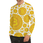 Bitcoin Crypto Pattern Print Men's Long Sleeve Rash Guard