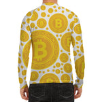 Bitcoin Crypto Pattern Print Men's Long Sleeve Rash Guard