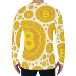 Bitcoin Crypto Pattern Print Men's Long Sleeve T-Shirt