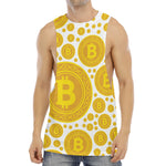 Bitcoin Crypto Pattern Print Men's Muscle Tank Top