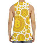 Bitcoin Crypto Pattern Print Men's Muscle Tank Top