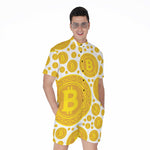 Bitcoin Crypto Pattern Print Men's Rompers