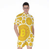 Bitcoin Crypto Pattern Print Men's Rompers