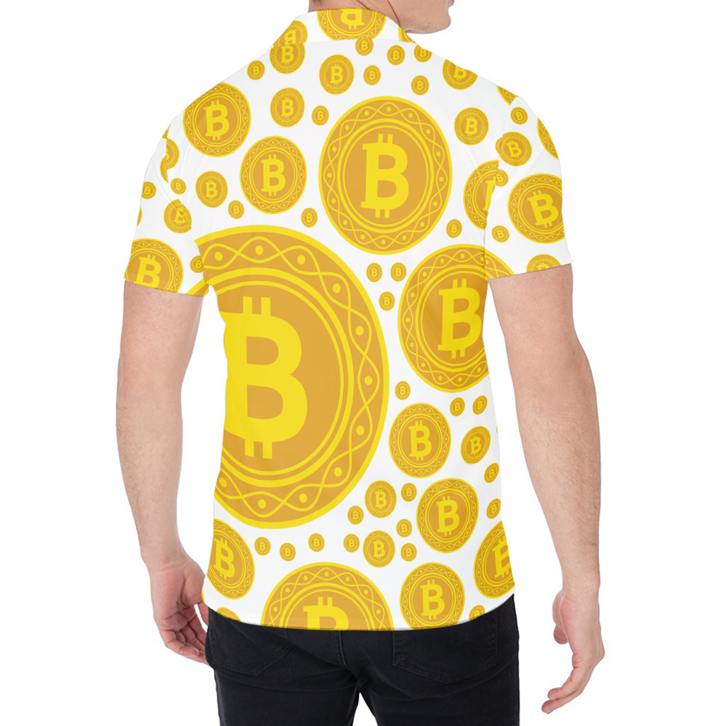 Bitcoin Crypto Pattern Print Men's Shirt