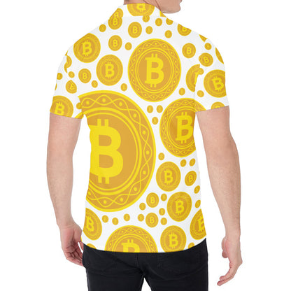 Bitcoin Crypto Pattern Print Men's Shirt