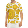 Bitcoin Crypto Pattern Print Men's Short Sleeve Rash Guard