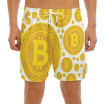 Bitcoin Crypto Pattern Print Men's Split Running Shorts