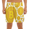 Bitcoin Crypto Pattern Print Men's Split Running Shorts