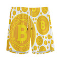 Bitcoin Crypto Pattern Print Men's Athletic Shorts