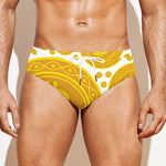 Bitcoin Crypto Pattern Print Men's Swim Briefs