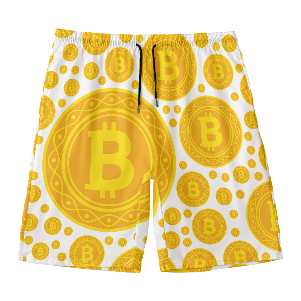 Bitcoin Crypto Pattern Print Men's Swim Trunks