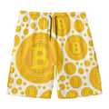 Bitcoin Crypto Pattern Print Men's Swim Trunks