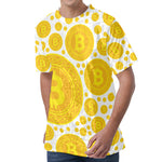 Bitcoin Crypto Pattern Print Men's Velvet T-Shirt