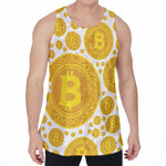 Bitcoin Crypto Pattern Print Men's Velvet Tank Top