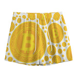 Bitcoin Crypto Pattern Print Mesh Shorts