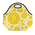 Bitcoin Crypto Pattern Print Neoprene Lunch Bag