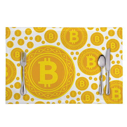 Bitcoin Crypto Pattern Print Placemat