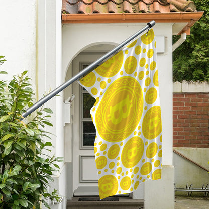 Bitcoin Crypto Pattern Print Polyester Flag