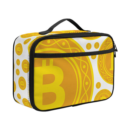 Bitcoin Crypto Pattern Print Portable Lunch Bag