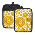 Bitcoin Crypto Pattern Print Pot Holders With Pocket
