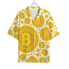 Bitcoin Crypto Pattern Print Rayon Hawaiian Shirt